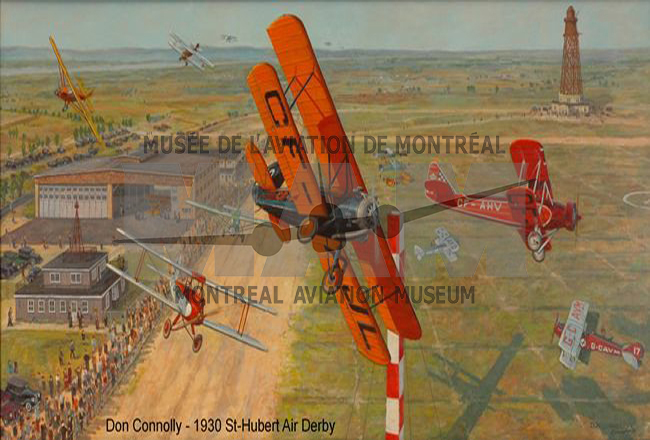 a painting of the 1930 Saint Hubert airshow