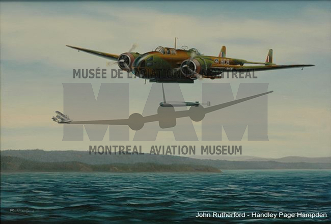 a painting of a torpedo bomber